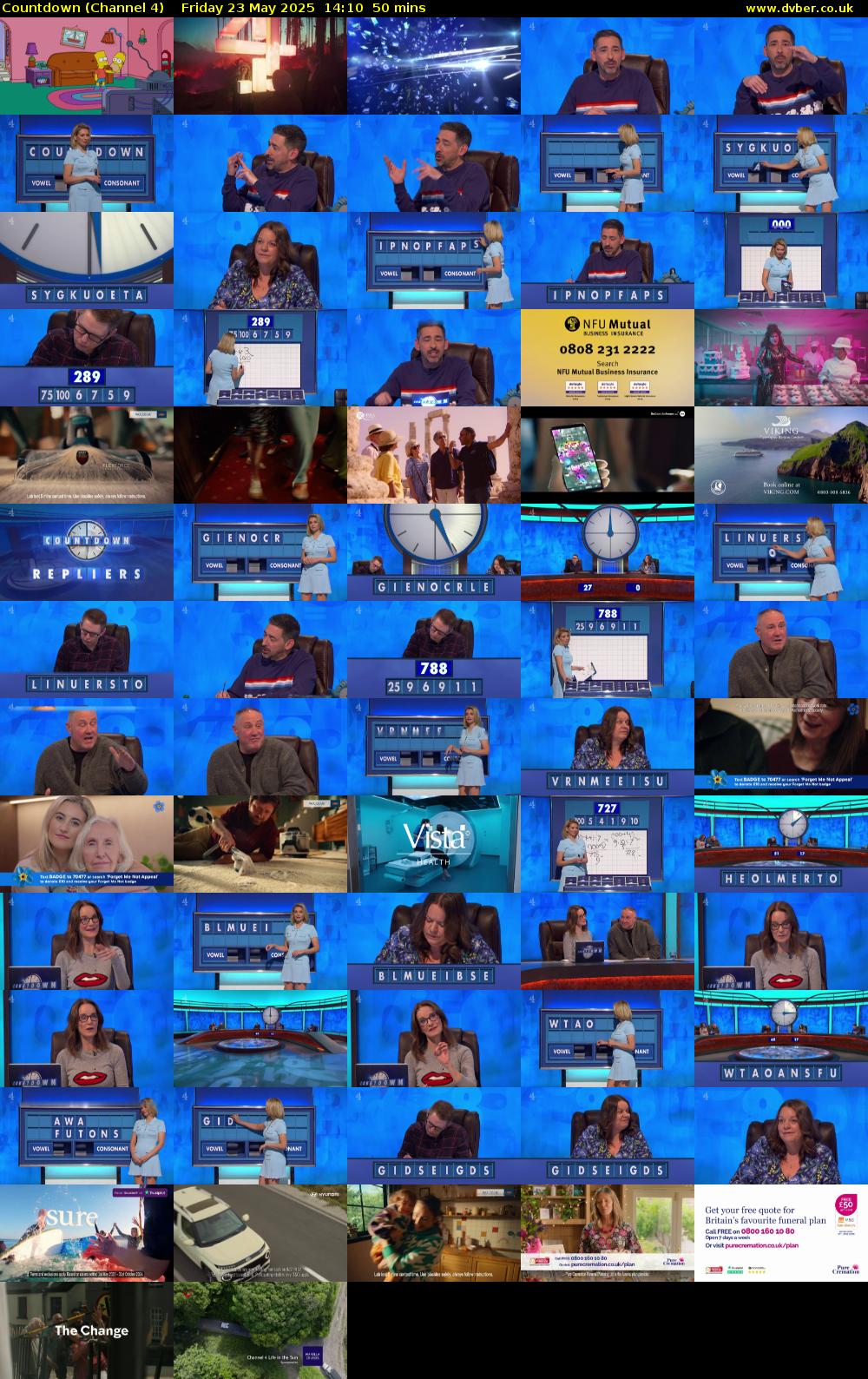 Countdown (Channel 4) Friday 23 May 2025 14:10 - 15:00