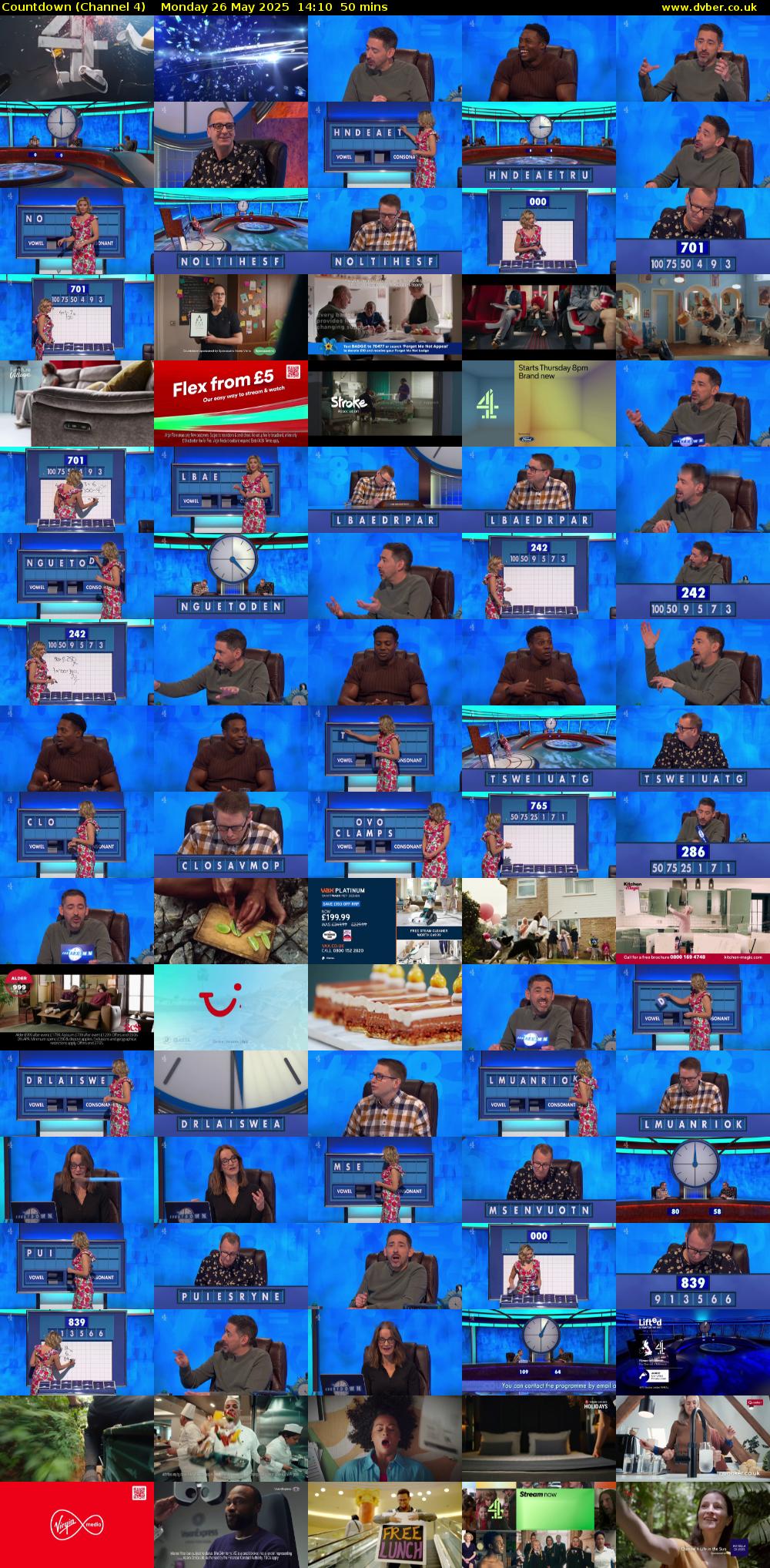 Countdown (Channel 4) Monday 26 May 2025 14:10 - 15:00
