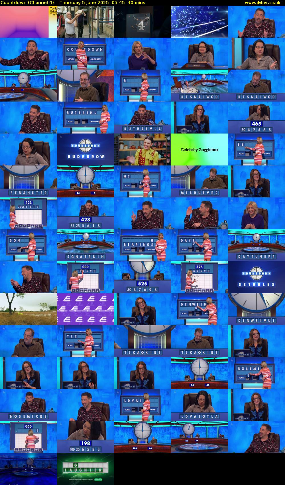 Countdown (Channel 4) Thursday 5 June 2025 05:45 - 06:25