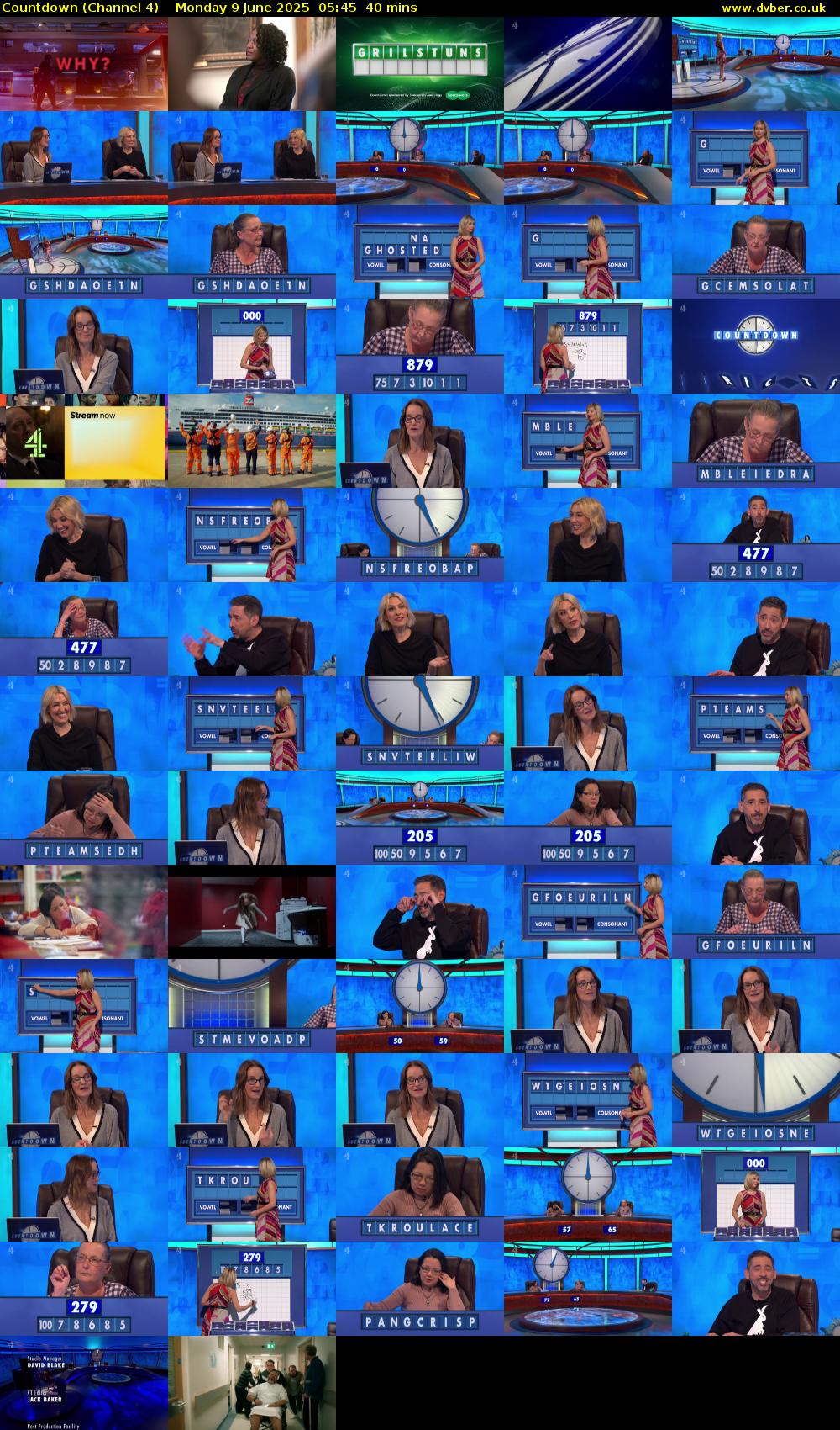 Countdown (Channel 4) Monday 9 June 2025 05:45 - 06:25