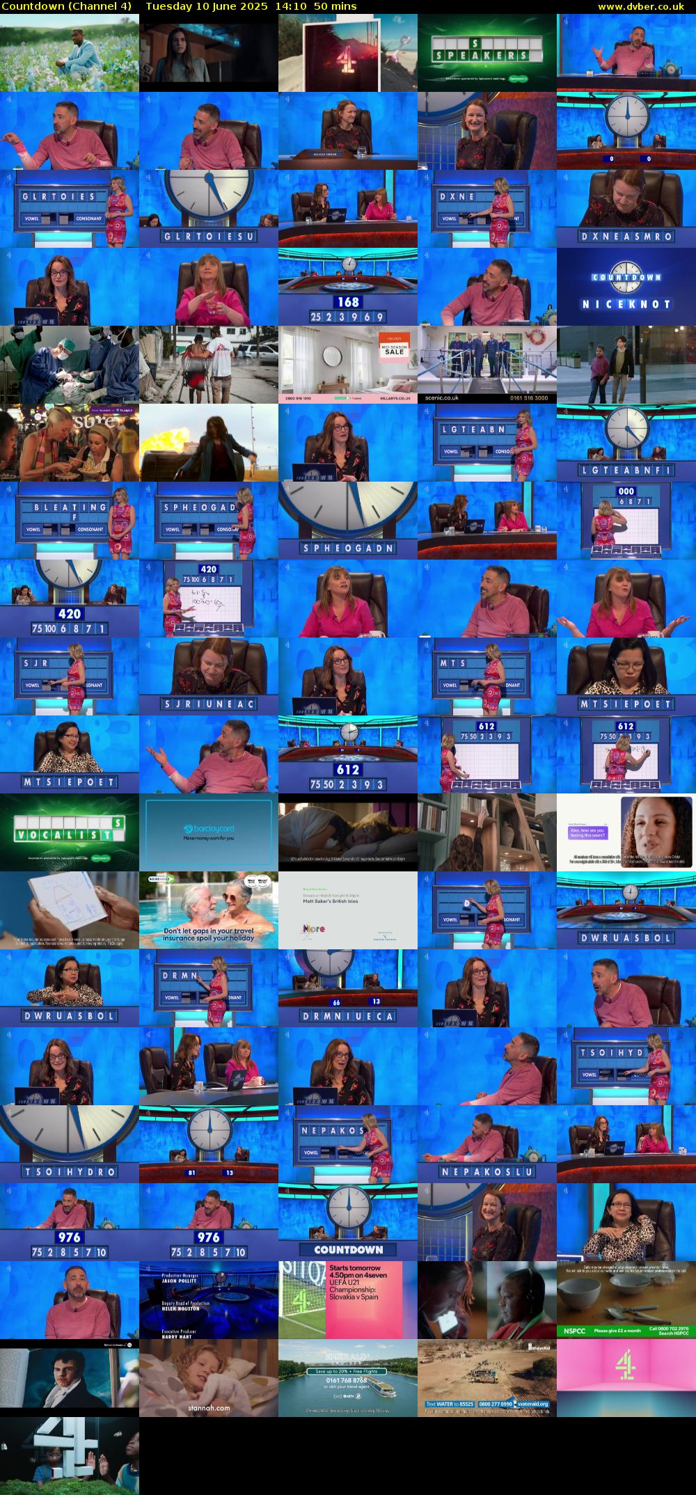Countdown (Channel 4) Tuesday 10 June 2025 14:10 - 15:00