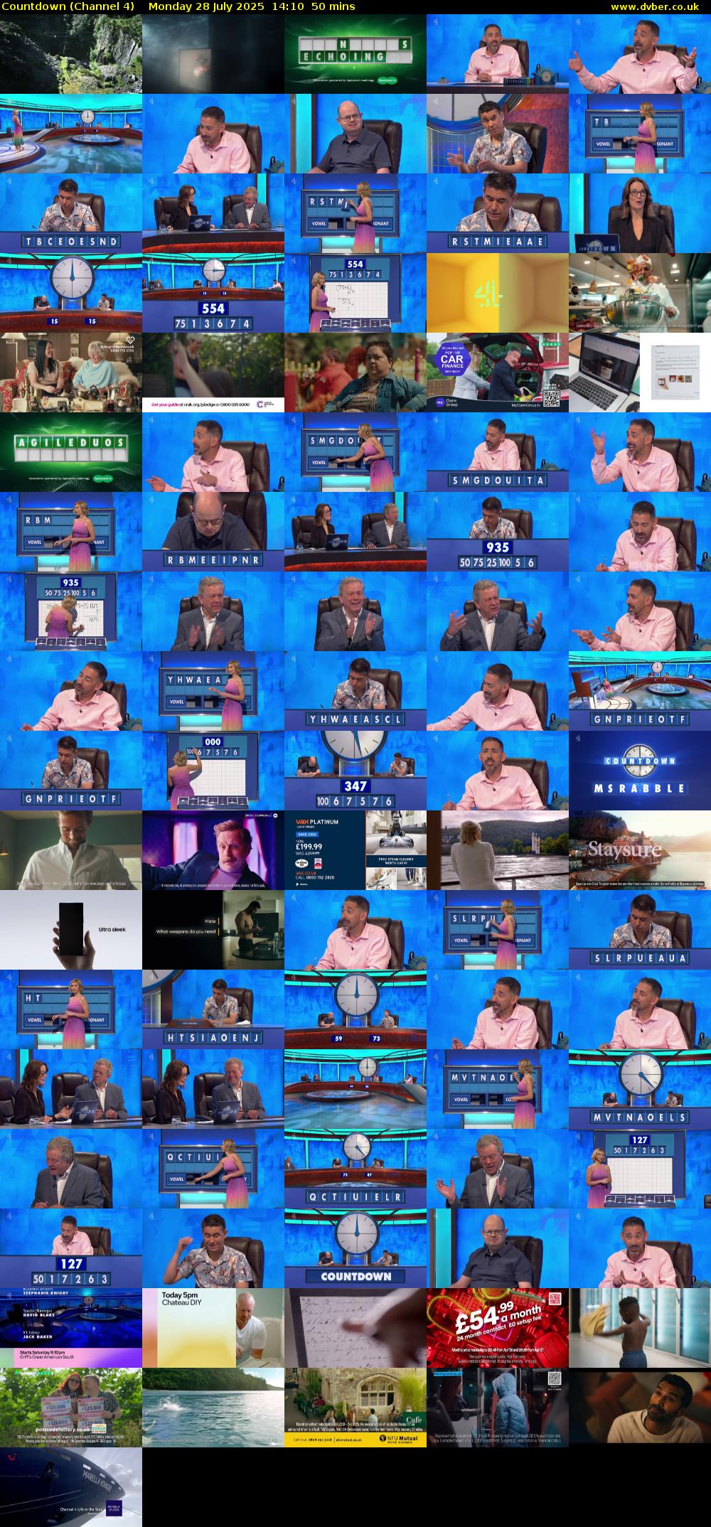 Countdown (Channel 4) Monday 28 July 2025 14:10 - 15:00