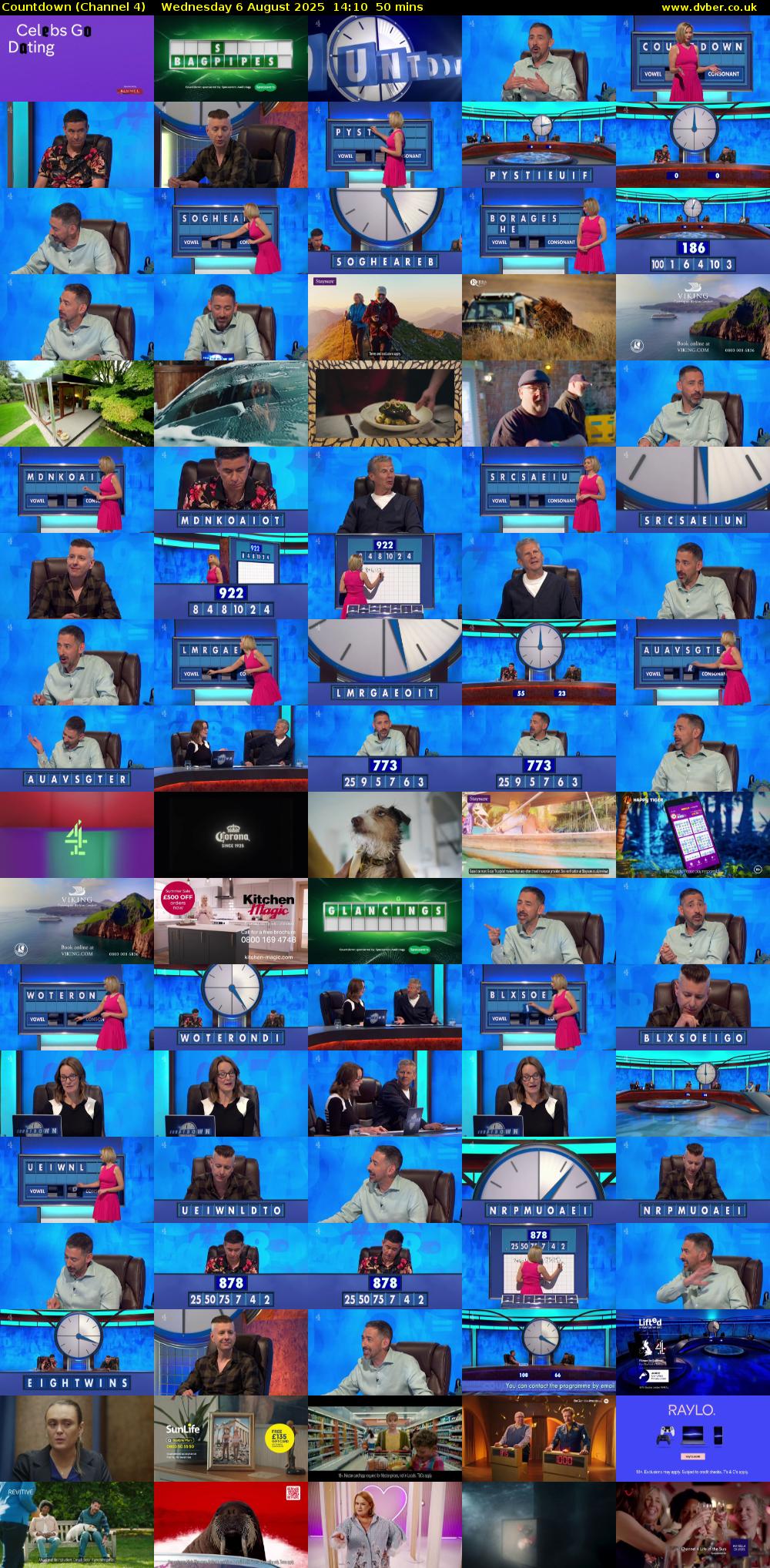 Countdown (Channel 4) Wednesday 6 August 2025 14:10 - 15:00