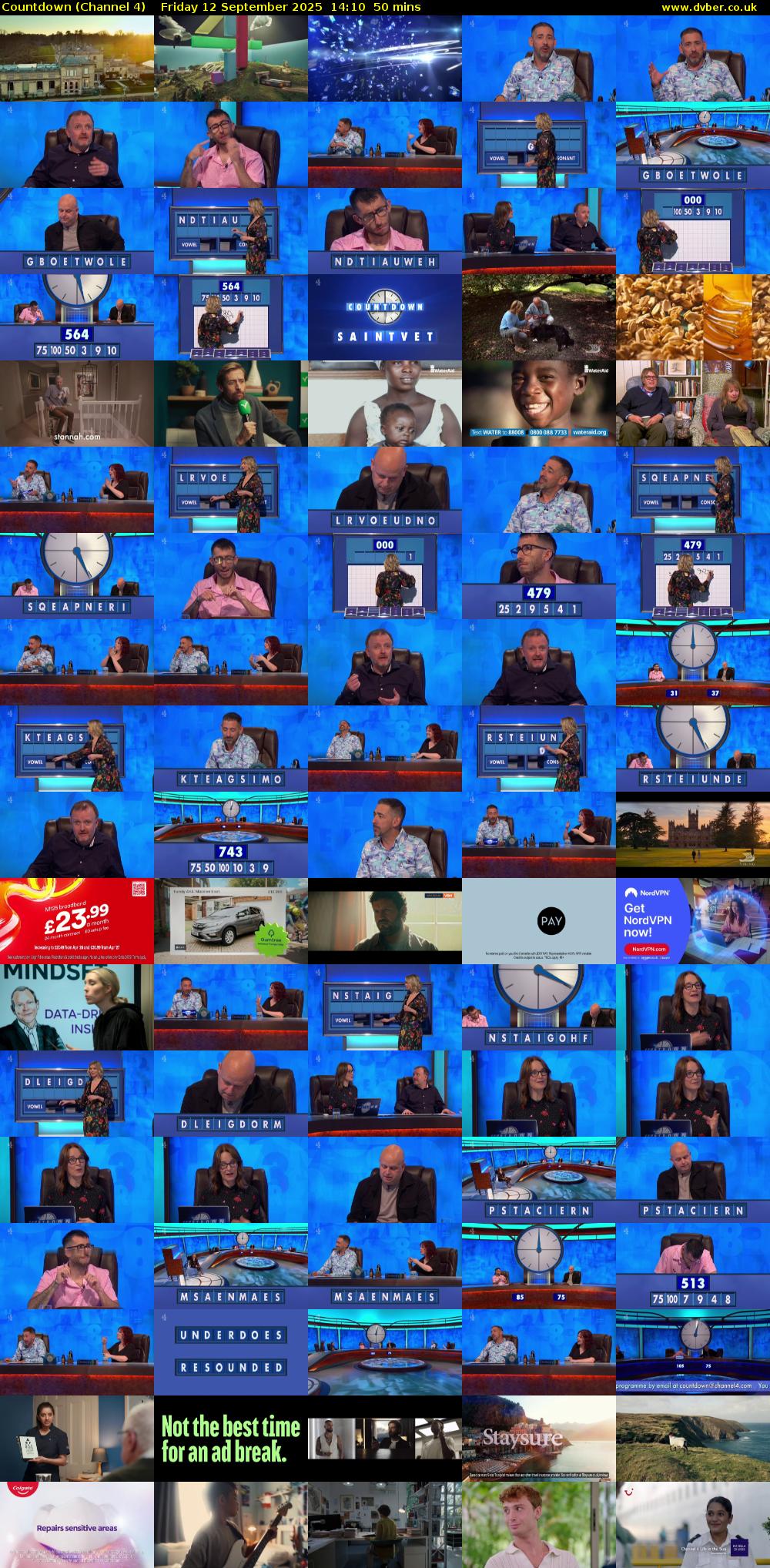 Countdown (Channel 4) Friday 12 September 2025 14:10 - 15:00