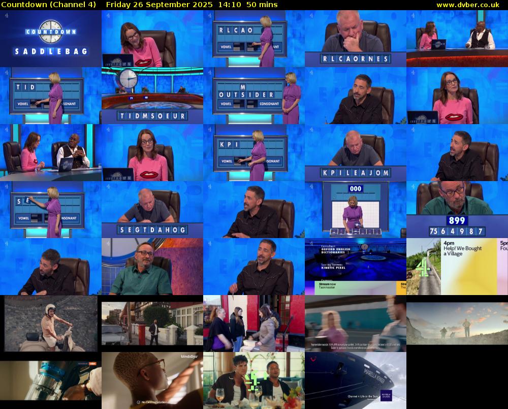 Countdown (Channel 4) Friday 26 September 2025 14:10 - 15:00