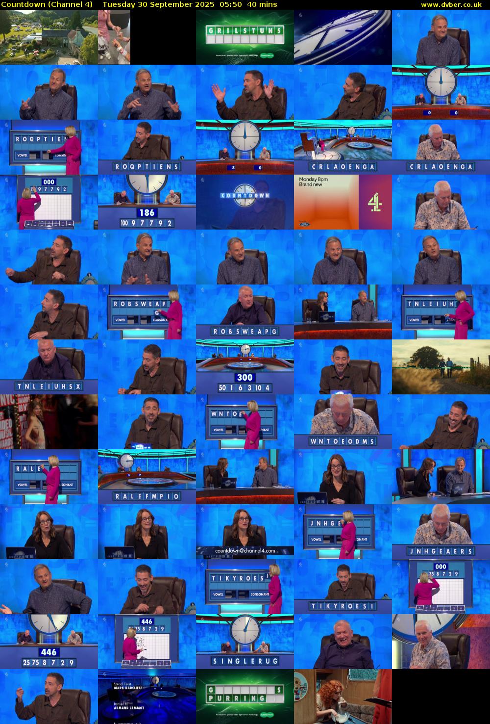 Countdown (Channel 4) Tuesday 30 September 2025 05:50 - 06:30