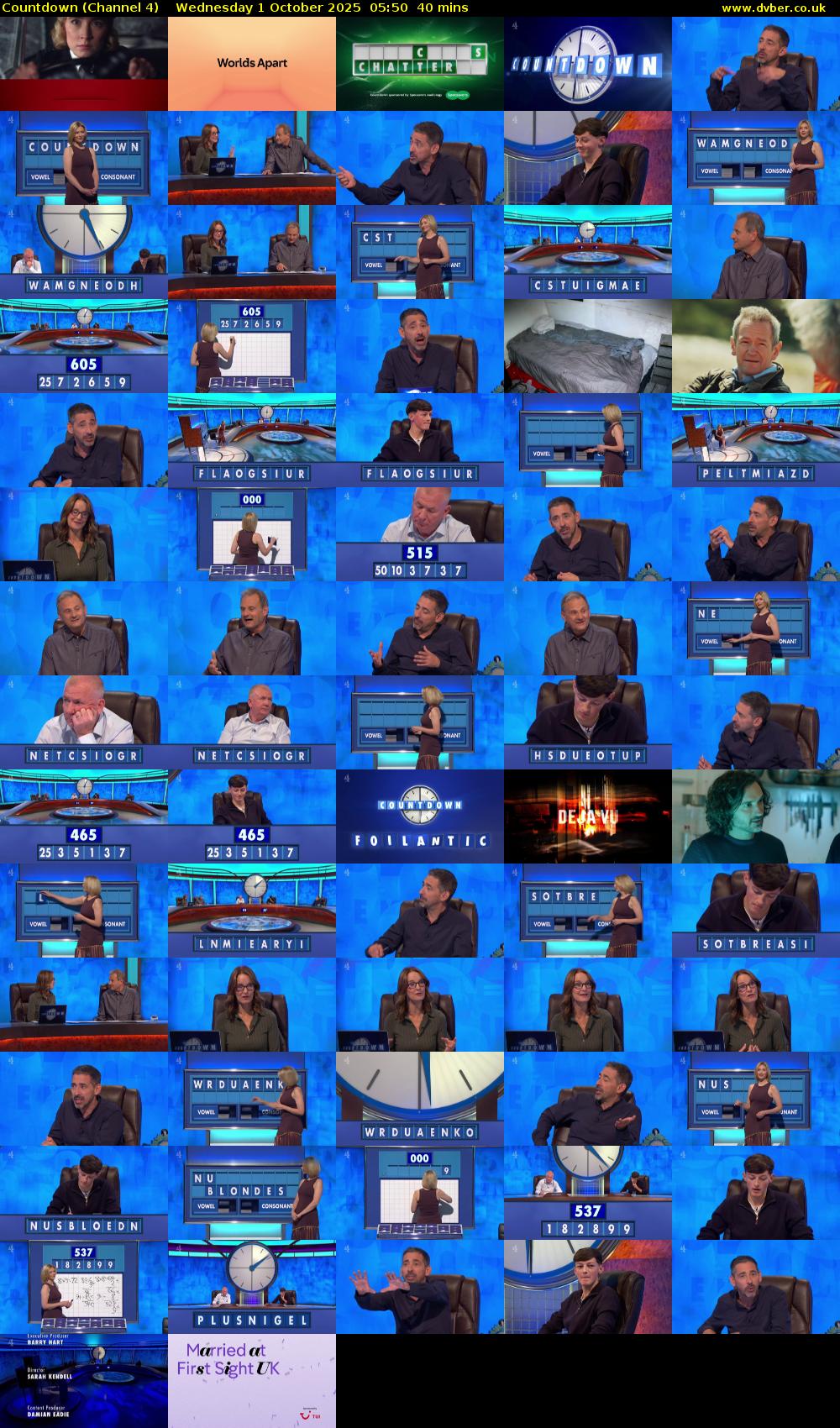 Countdown (Channel 4) Wednesday 1 October 2025 05:50 - 06:30