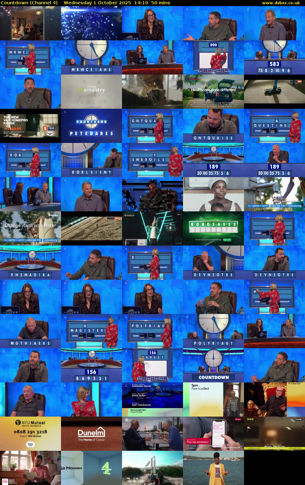Countdown (Channel 4) Wednesday 1 October 2025 14:10 - 15:00