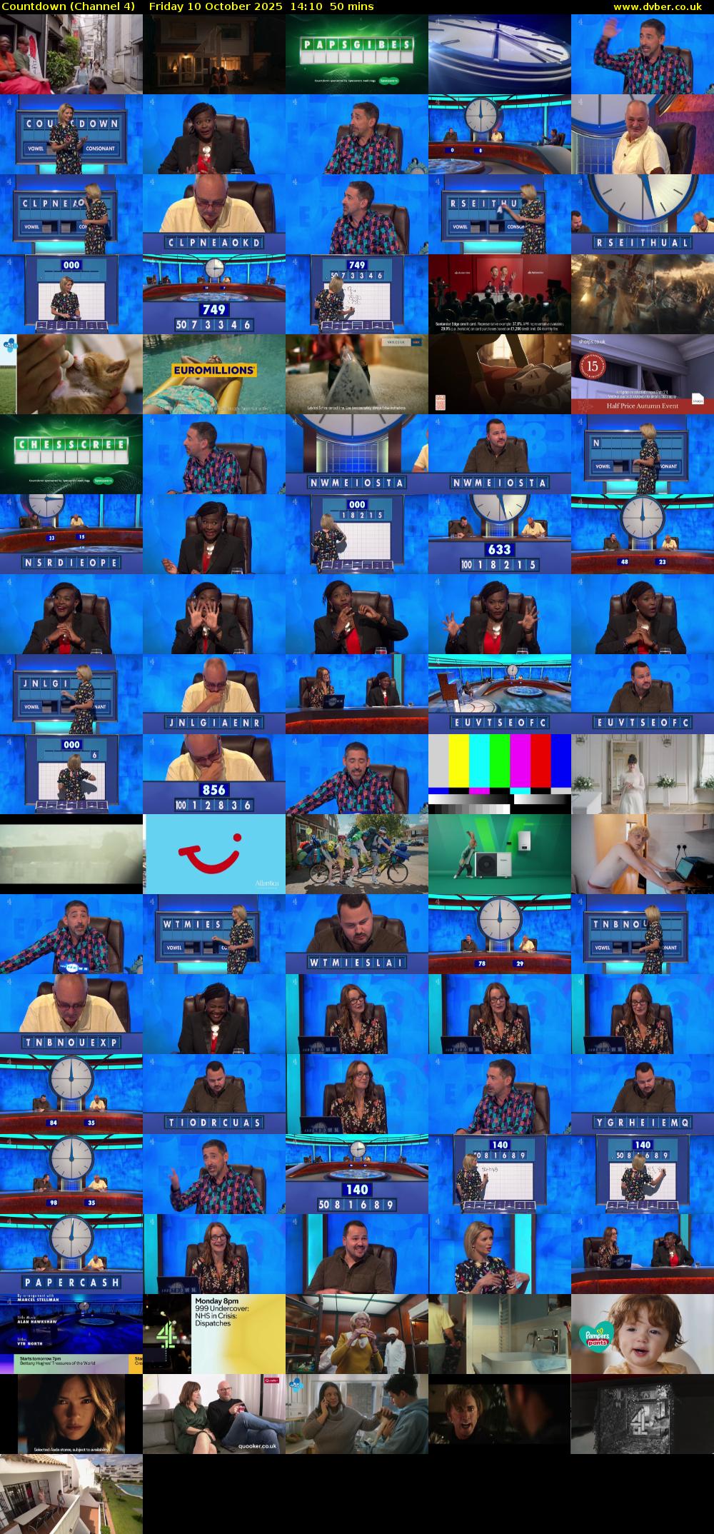 Countdown (Channel 4) Friday 10 October 2025 14:10 - 15:00