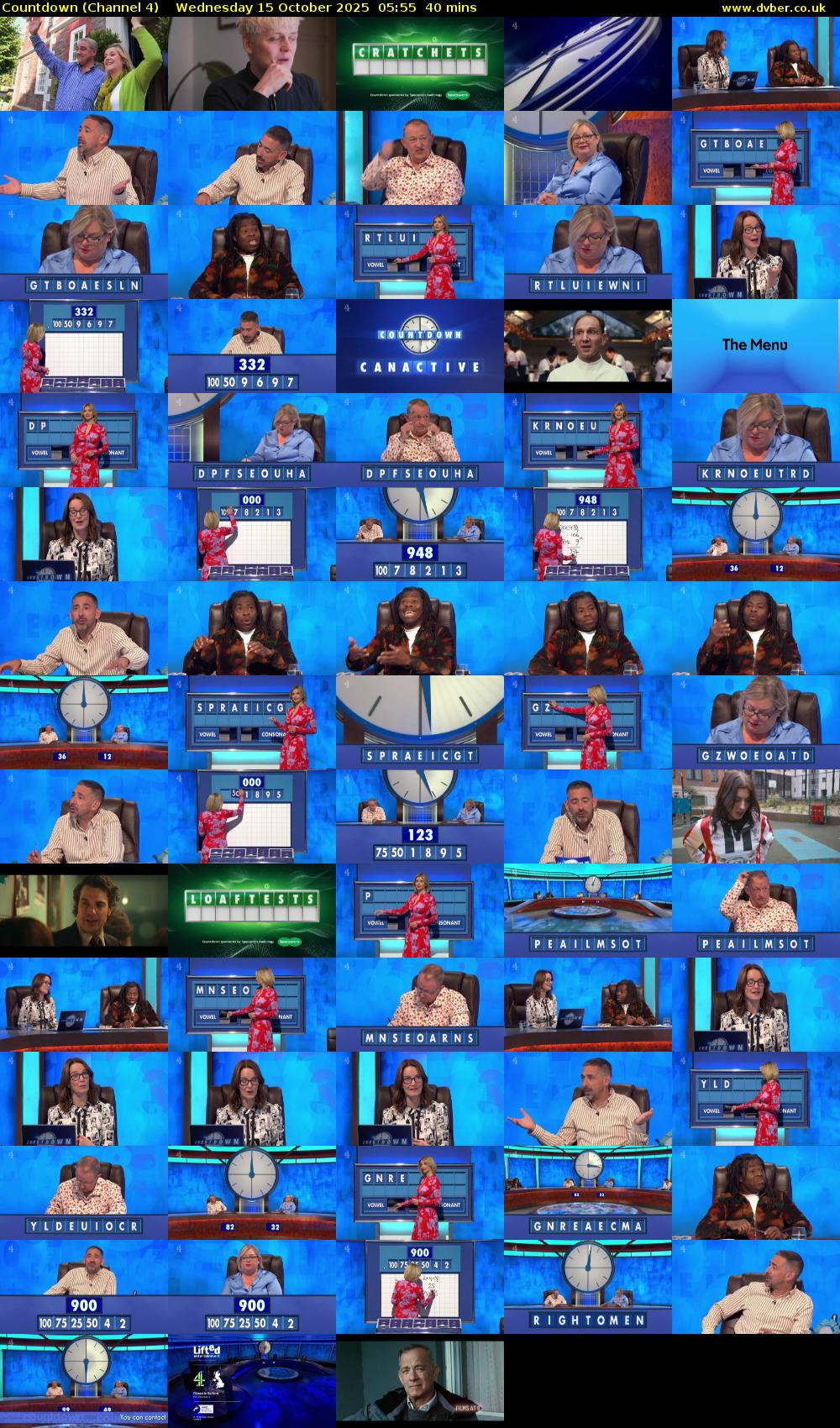Countdown (Channel 4) Wednesday 15 October 2025 05:55 - 06:35