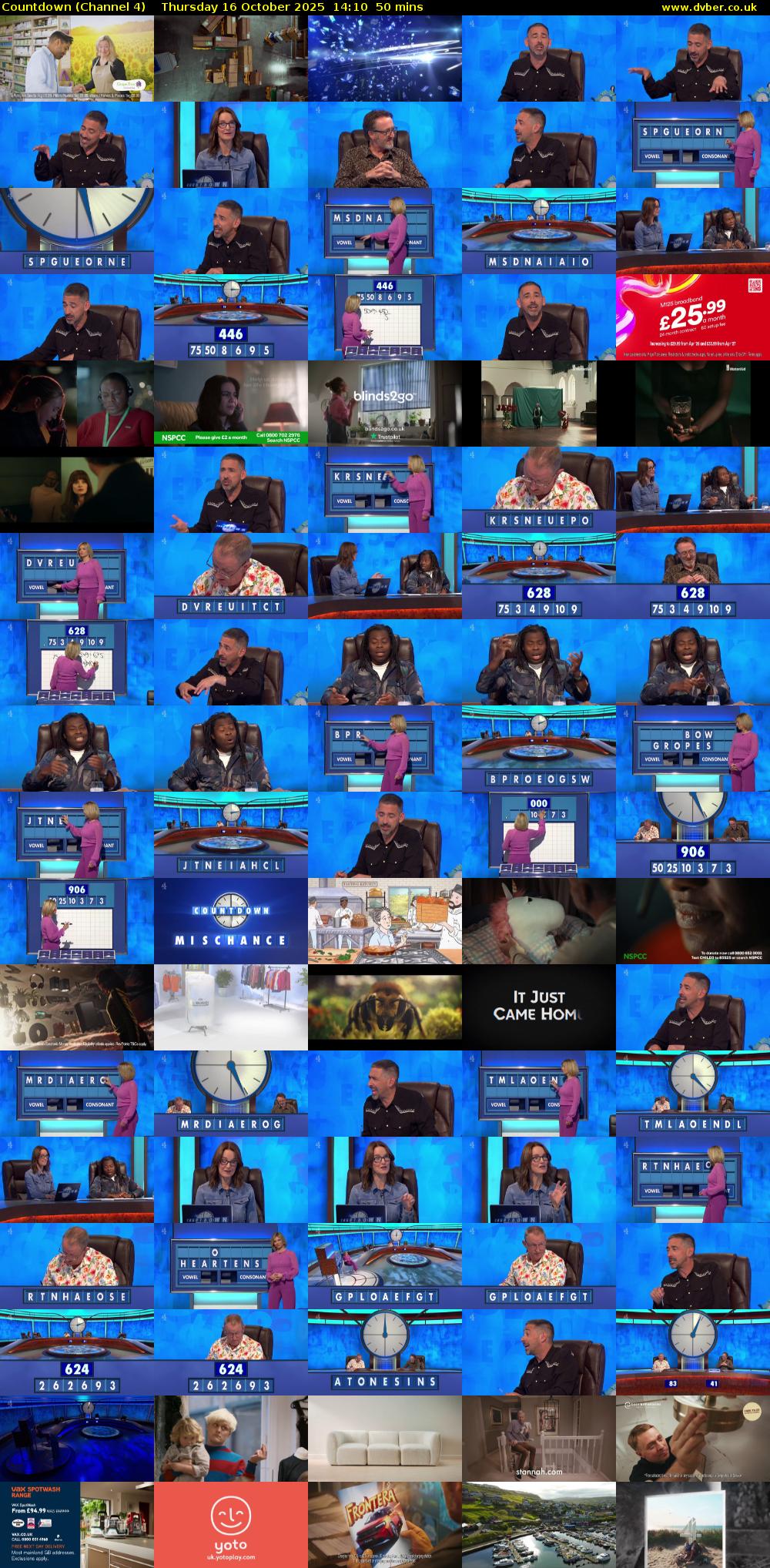 Countdown (Channel 4) Thursday 16 October 2025 14:10 - 15:00