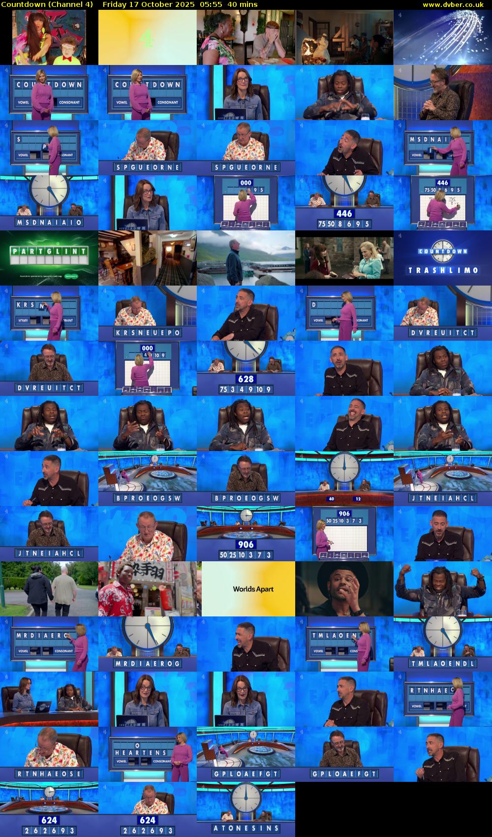 Countdown (Channel 4) Friday 17 October 2025 05:55 - 06:35