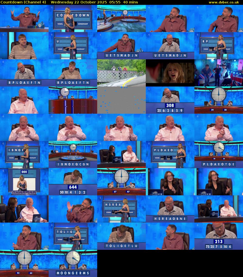 Countdown (Channel 4) Wednesday 22 October 2025 05:55 - 06:35