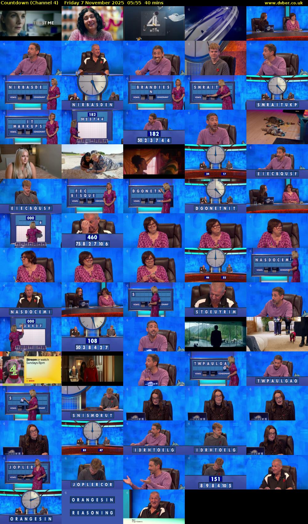 Countdown (Channel 4) Friday 7 November 2025 05:55 - 06:35