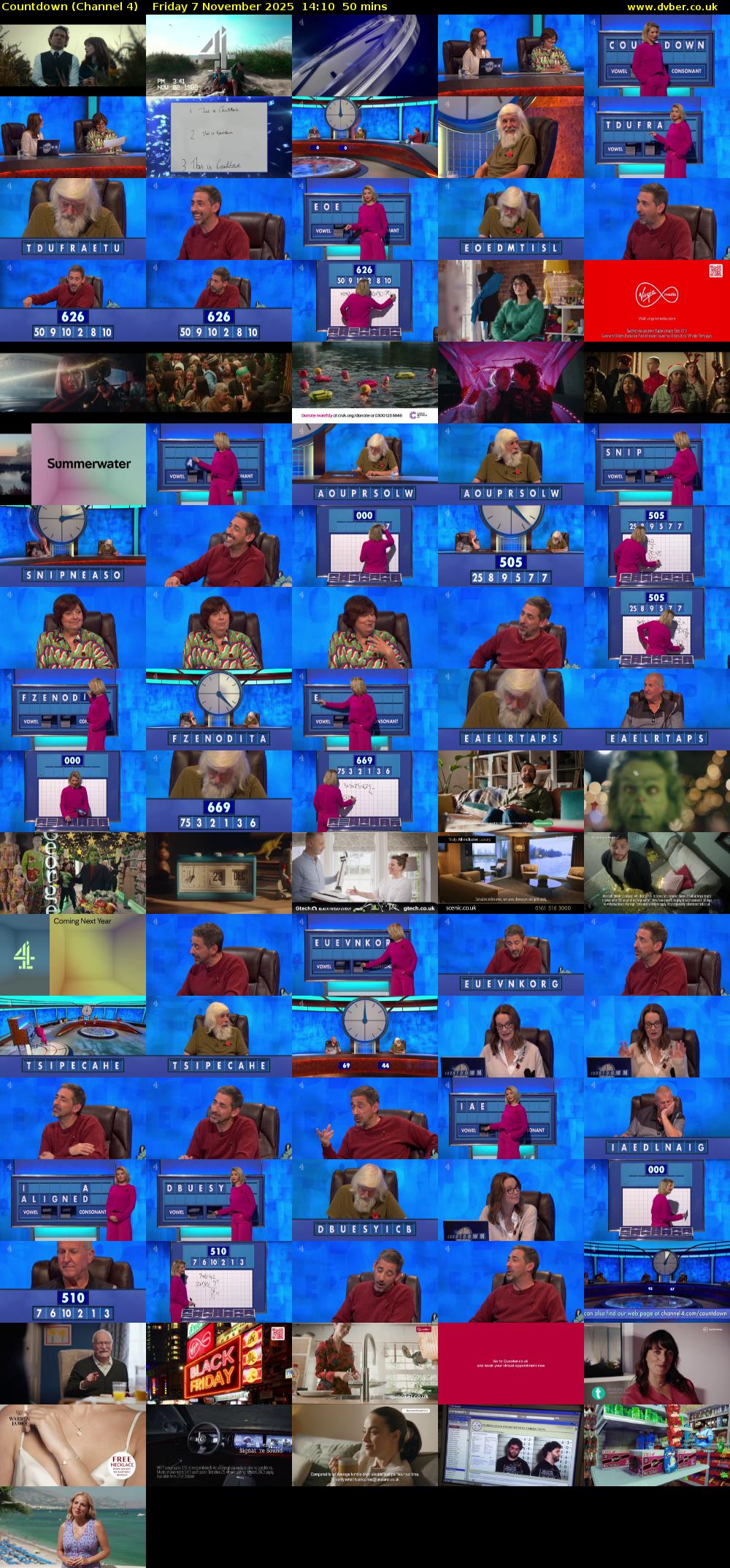 Countdown (Channel 4) Friday 7 November 2025 14:10 - 15:00