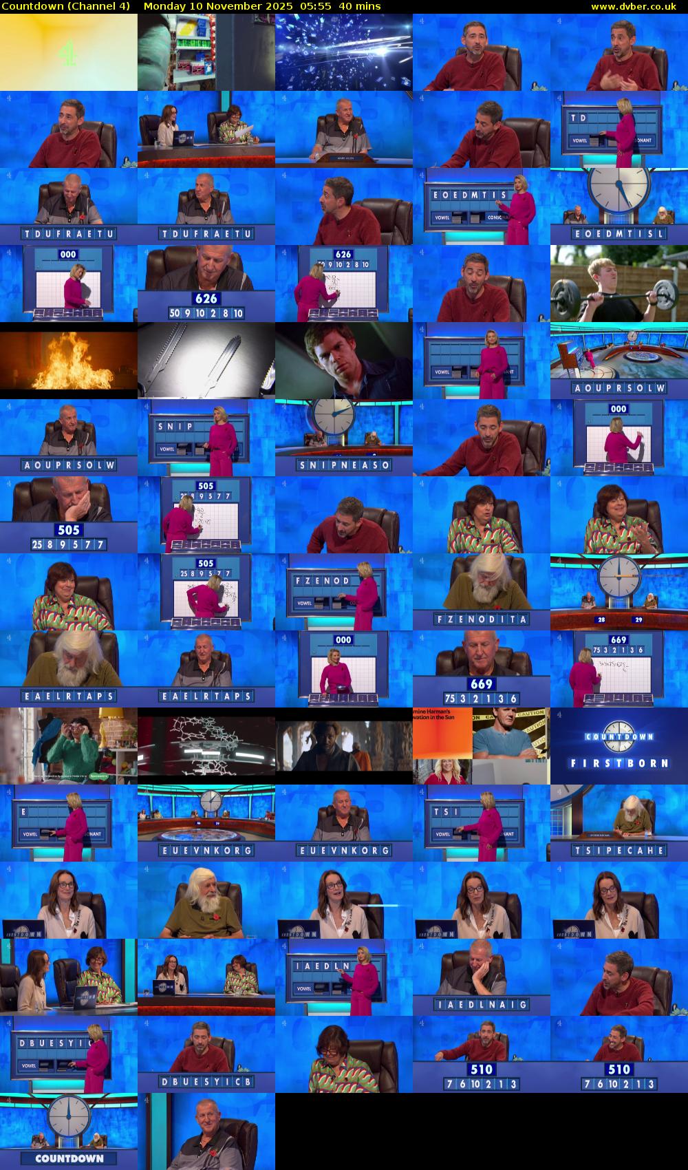 Countdown (Channel 4) Monday 10 November 2025 05:55 - 06:35