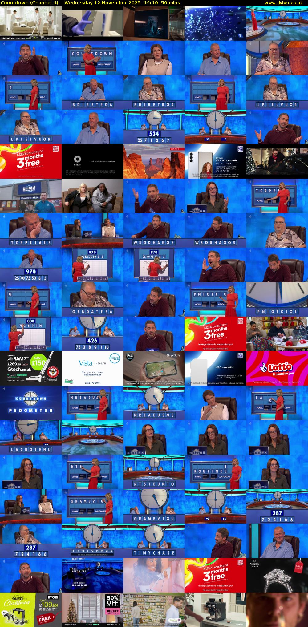 Countdown (Channel 4) Wednesday 12 November 2025 14:10 - 15:00