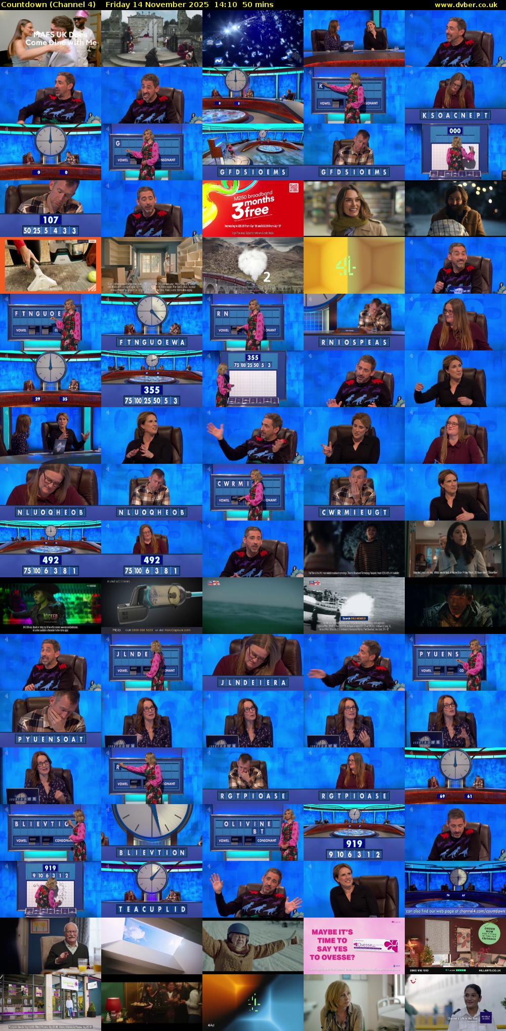 Countdown (Channel 4) Friday 14 November 2025 14:10 - 15:00
