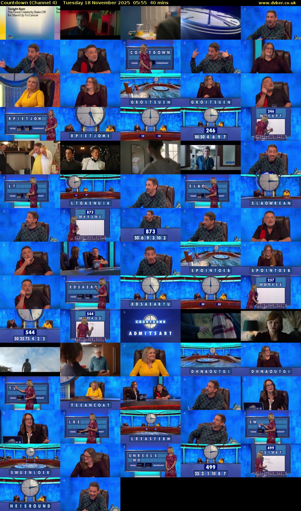 Countdown (Channel 4) Tuesday 18 November 2025 05:55 - 06:35