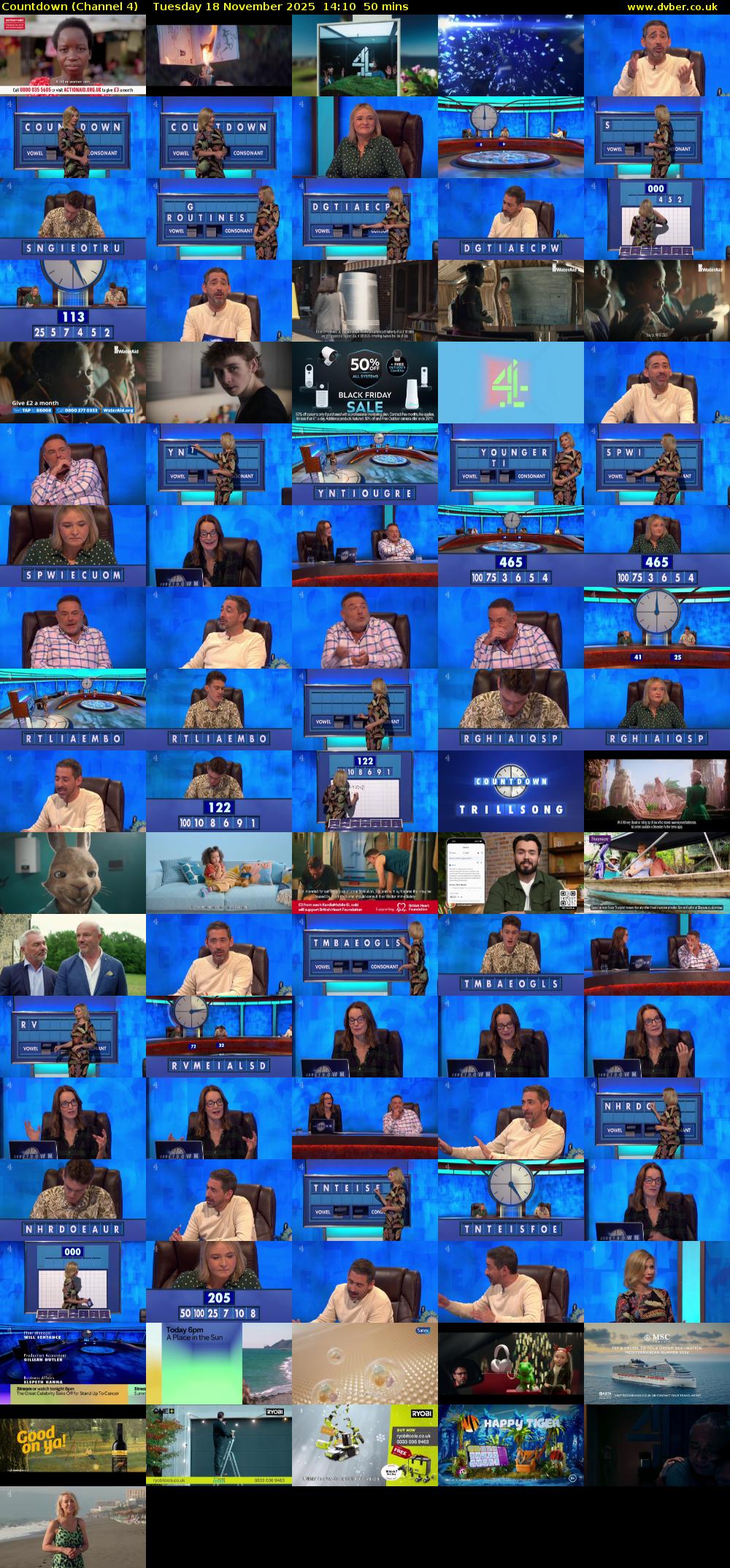 Countdown (Channel 4) Tuesday 18 November 2025 14:10 - 15:00