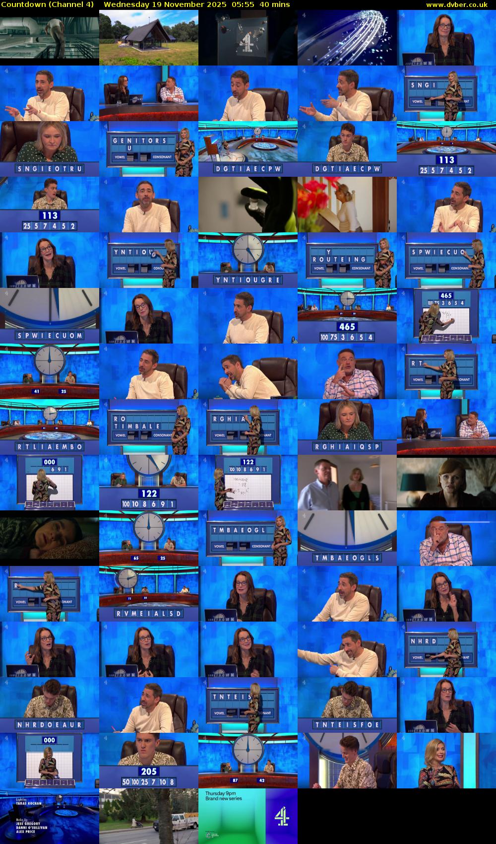 Countdown (Channel 4) Wednesday 19 November 2025 05:55 - 06:35