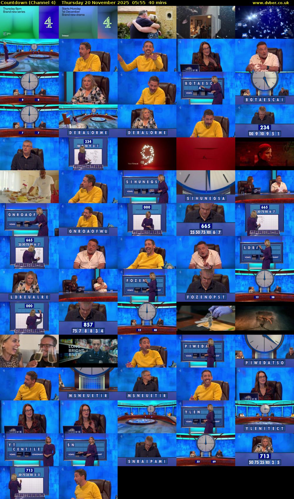 Countdown (Channel 4) Thursday 20 November 2025 05:55 - 06:35