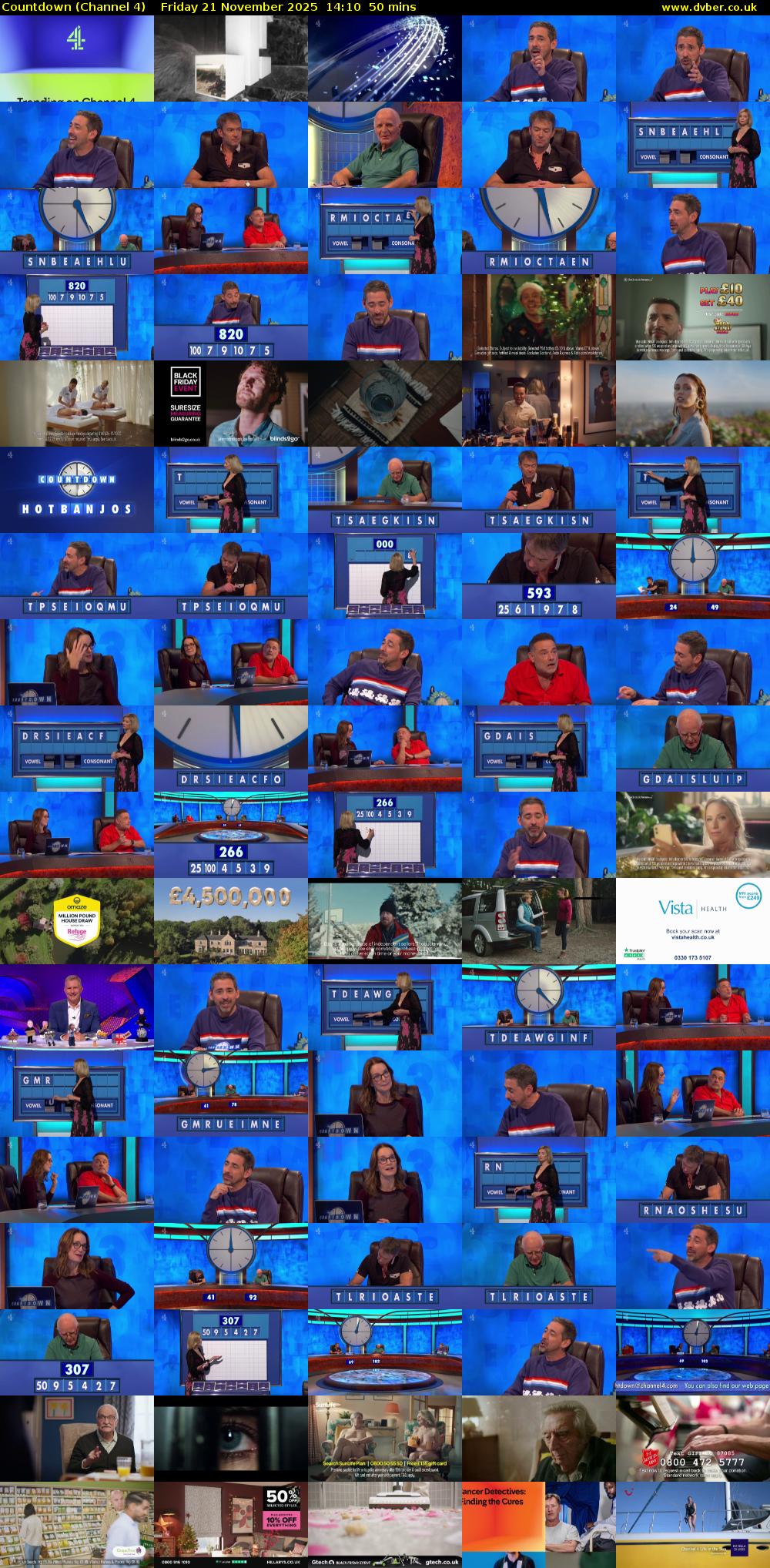 Countdown (Channel 4) Friday 21 November 2025 14:10 - 15:00