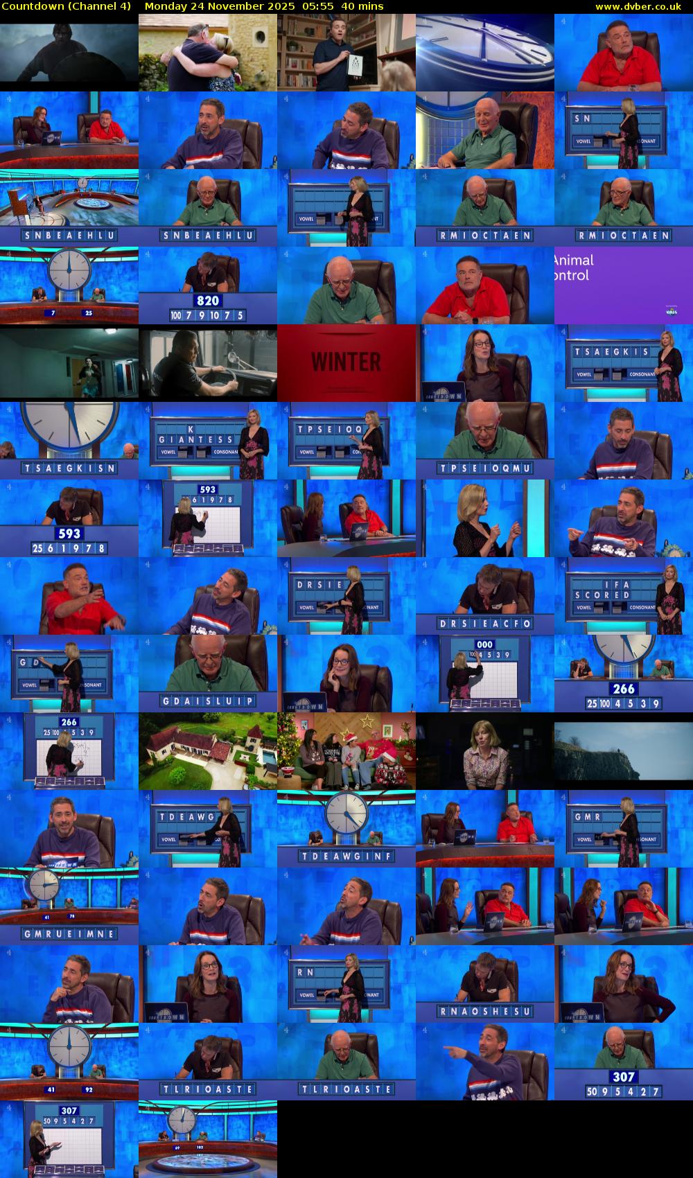 Countdown (Channel 4) Monday 24 November 2025 05:55 - 06:35
