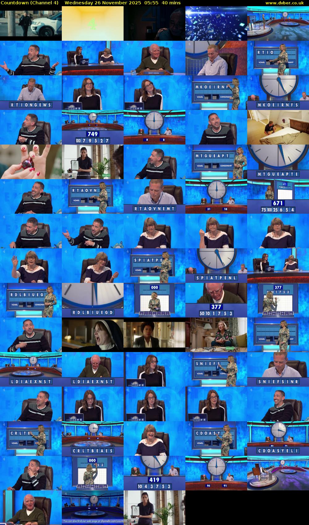 Countdown (Channel 4) Wednesday 26 November 2025 05:55 - 06:35