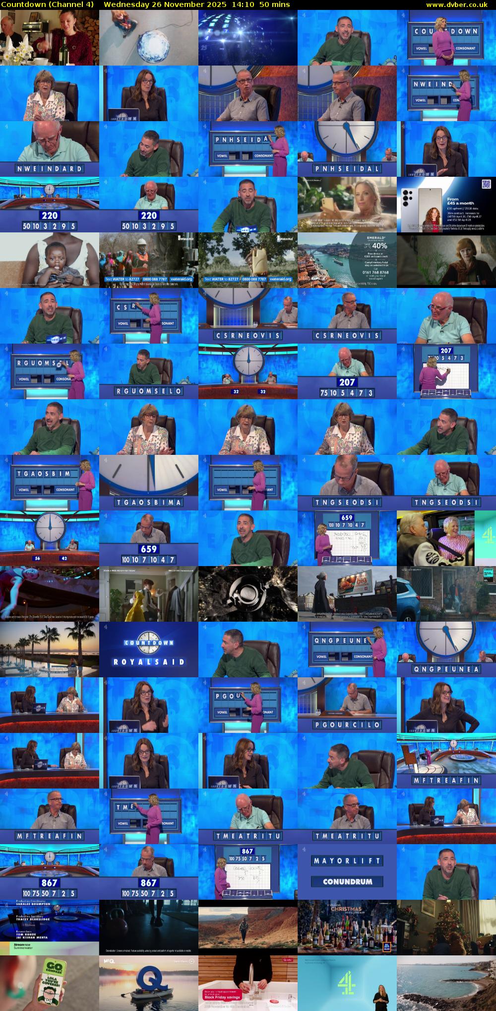 Countdown (Channel 4) Wednesday 26 November 2025 14:10 - 15:00