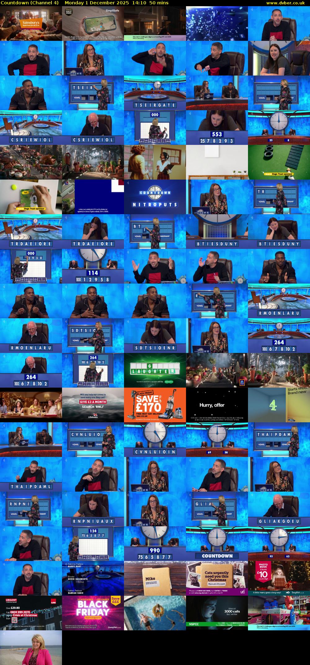 Countdown (Channel 4) Monday 1 December 2025 14:10 - 15:00