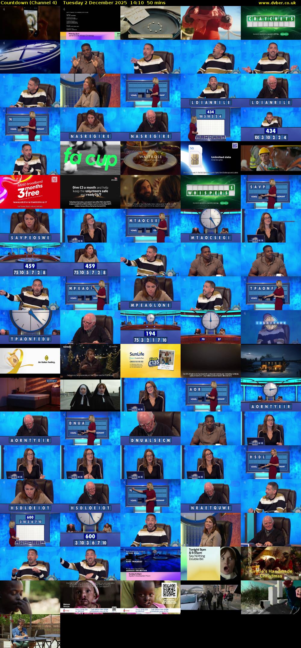 Countdown (Channel 4) Tuesday 2 December 2025 14:10 - 15:00