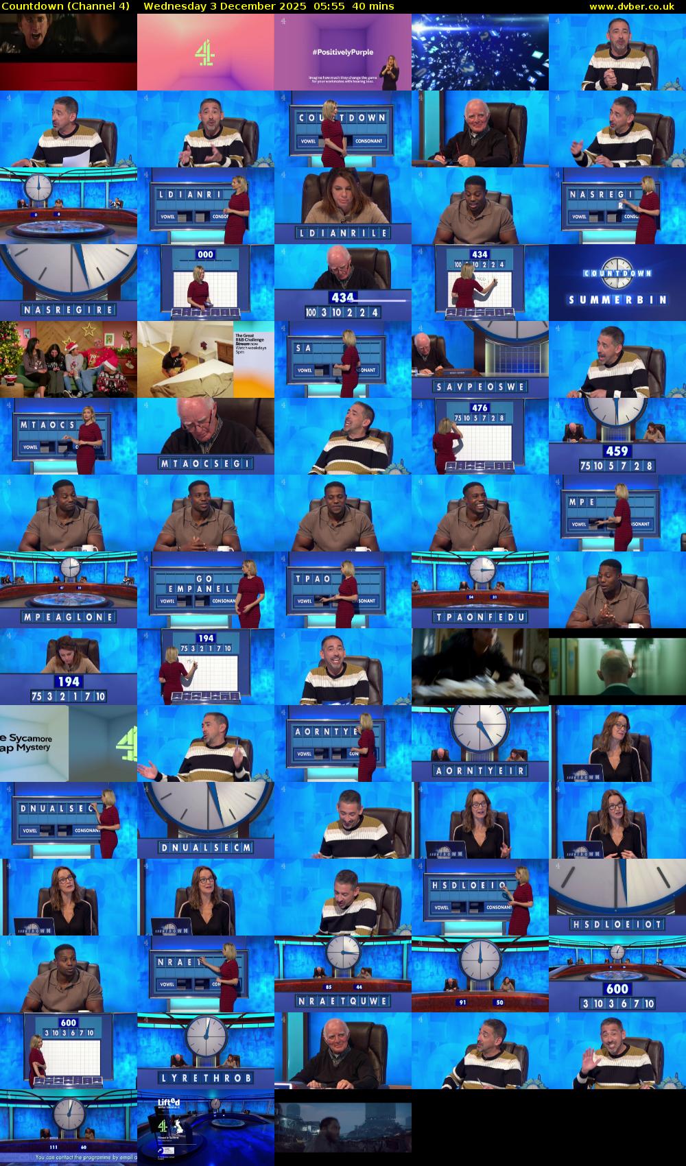 Countdown (Channel 4) Wednesday 3 December 2025 05:55 - 06:35