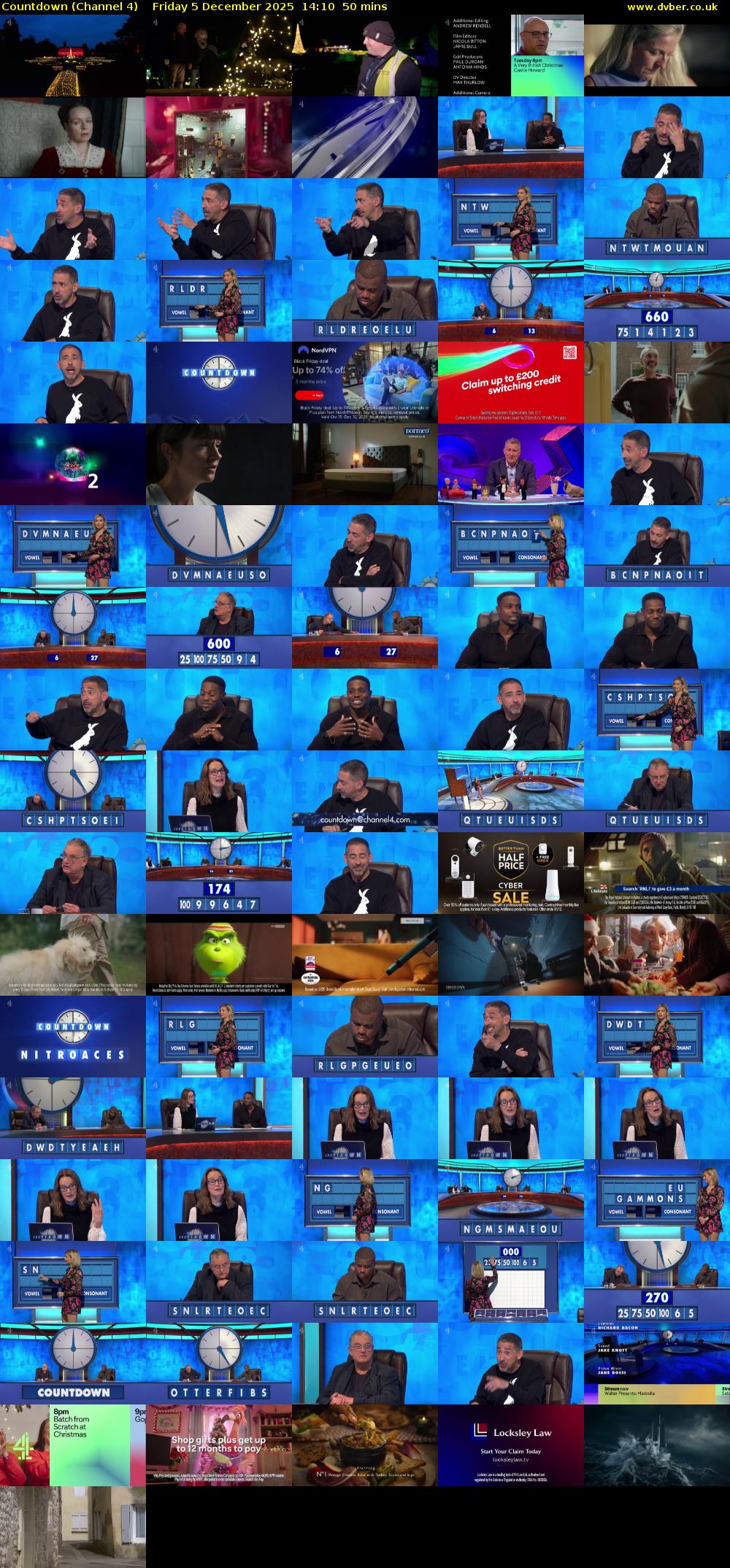Countdown (Channel 4) Friday 5 December 2025 14:10 - 15:00