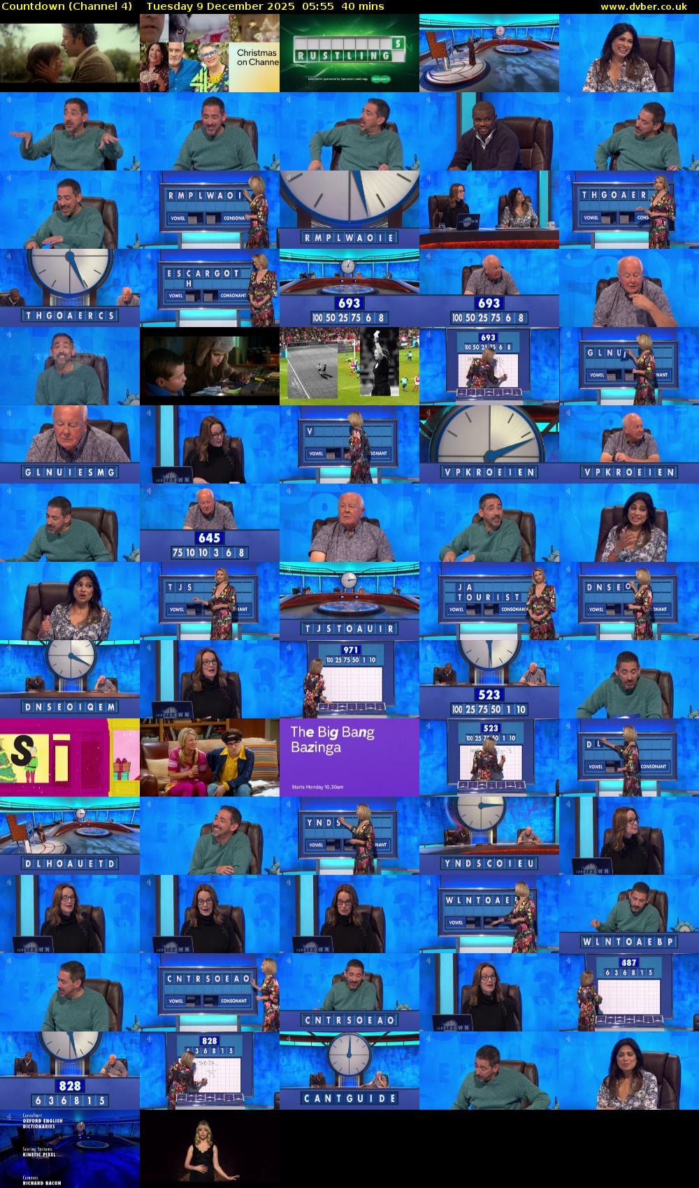 Countdown (Channel 4) Tuesday 9 December 2025 05:55 - 06:35