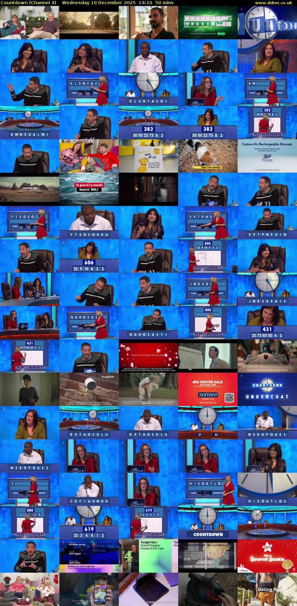 Countdown (Channel 4) Wednesday 10 December 2025 14:10 - 15:00