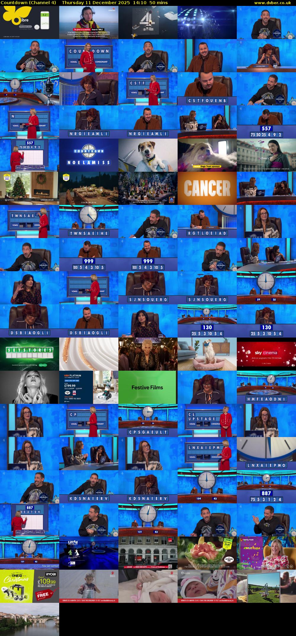 Countdown (Channel 4) Thursday 11 December 2025 14:10 - 15:00