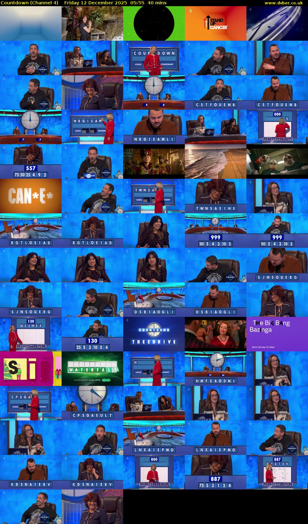 Countdown (Channel 4) Friday 12 December 2025 05:55 - 06:35