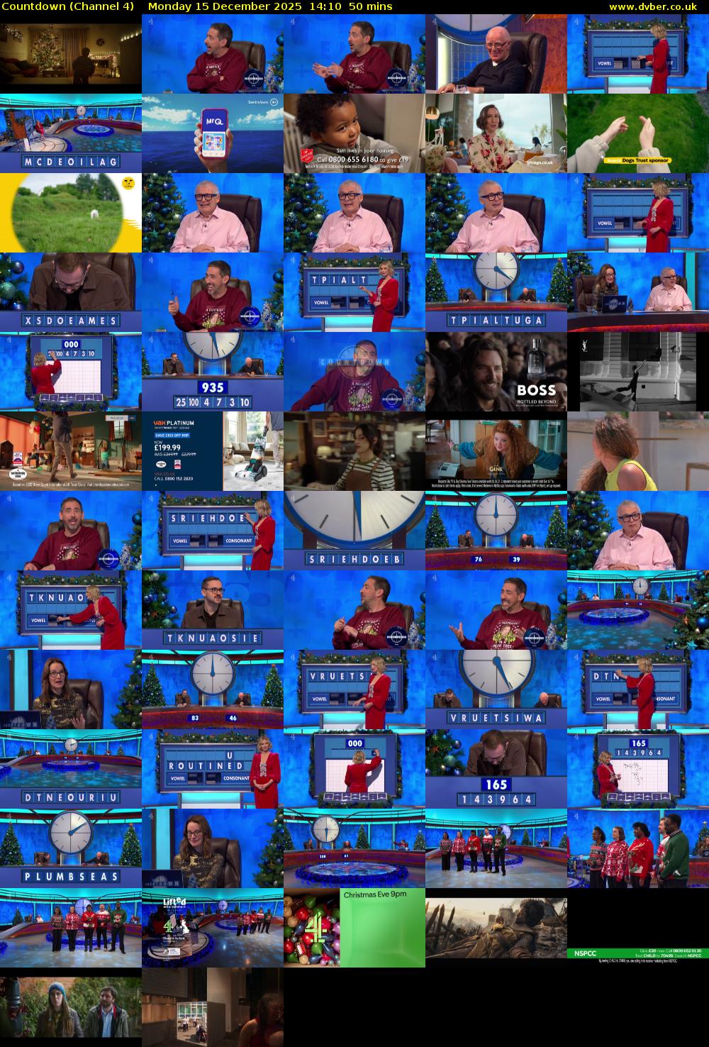 Countdown (Channel 4) Monday 15 December 2025 14:10 - 15:00