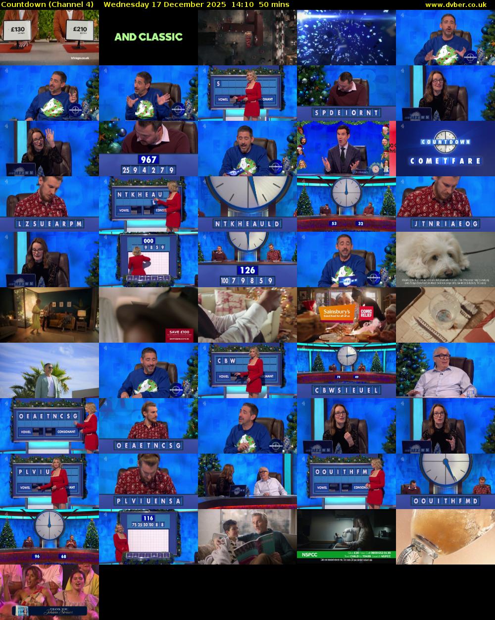 Countdown (Channel 4) Wednesday 17 December 2025 14:10 - 15:00
