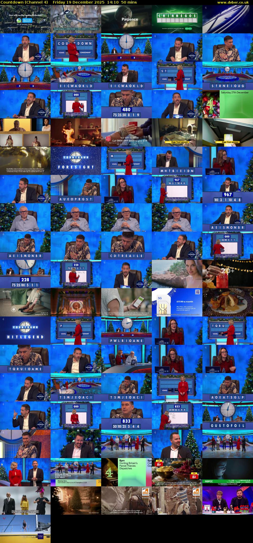 Countdown (Channel 4) Friday 19 December 2025 14:10 - 15:00
