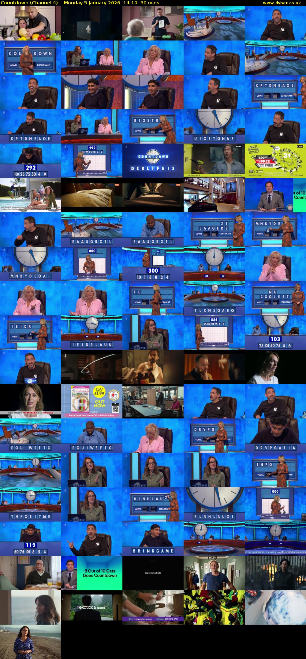 Countdown (Channel 4) Monday 5 January 2026 14:10 - 15:00