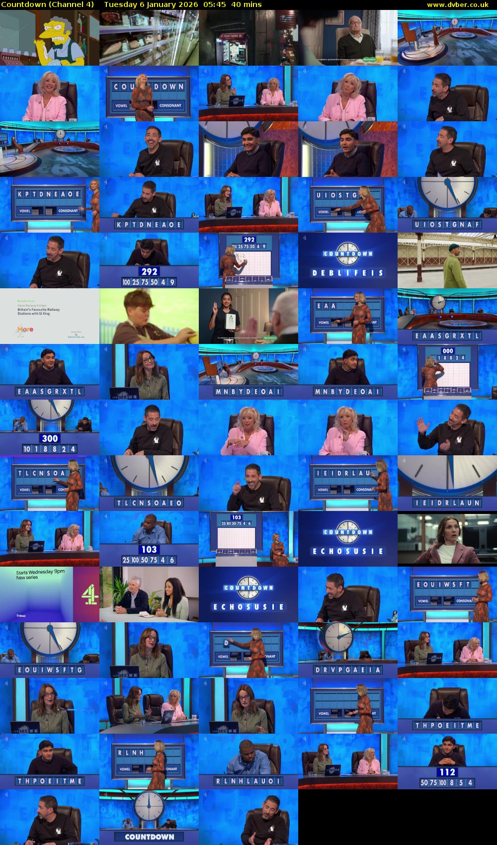 Countdown (Channel 4) Tuesday 6 January 2026 05:45 - 06:25