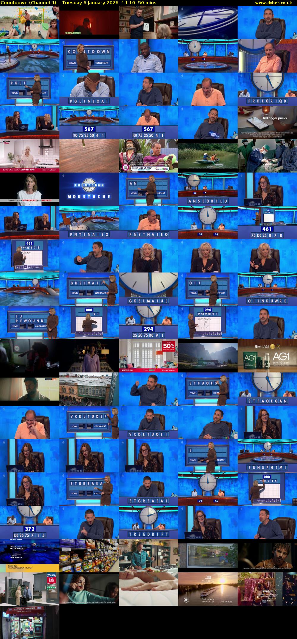 Countdown (Channel 4) Tuesday 6 January 2026 14:10 - 15:00