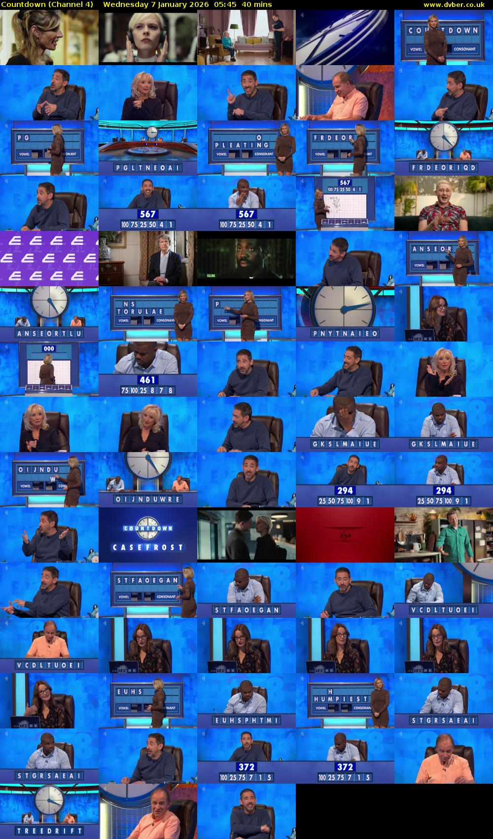 Countdown (Channel 4) Wednesday 7 January 2026 05:45 - 06:25