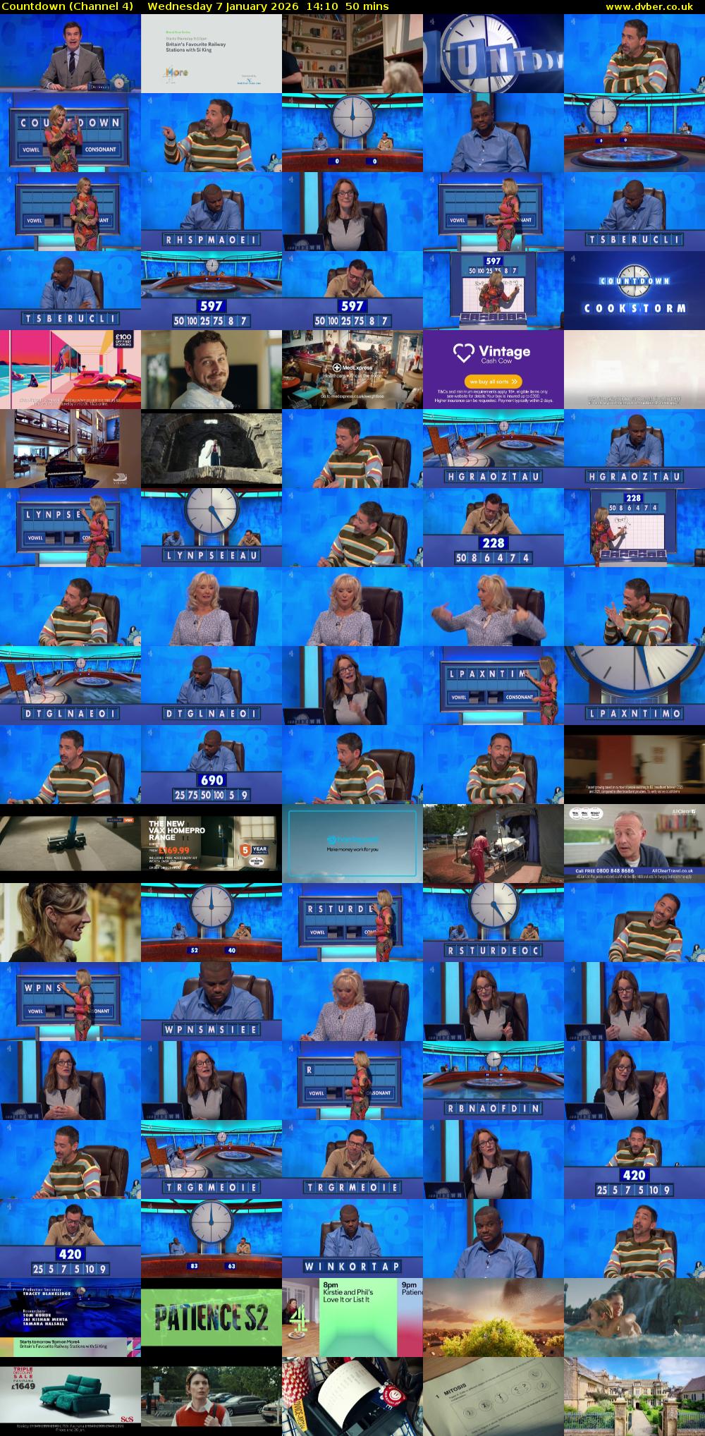 Countdown (Channel 4) Wednesday 7 January 2026 14:10 - 15:00