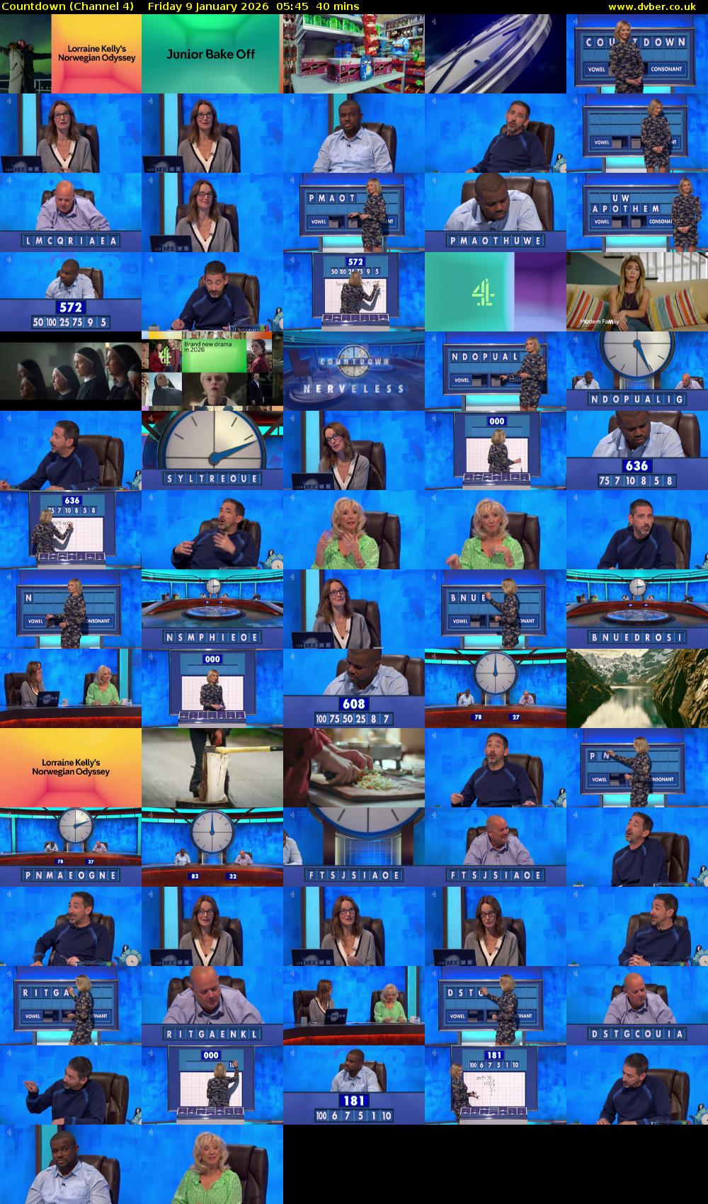 Countdown (Channel 4) Friday 9 January 2026 05:45 - 06:25