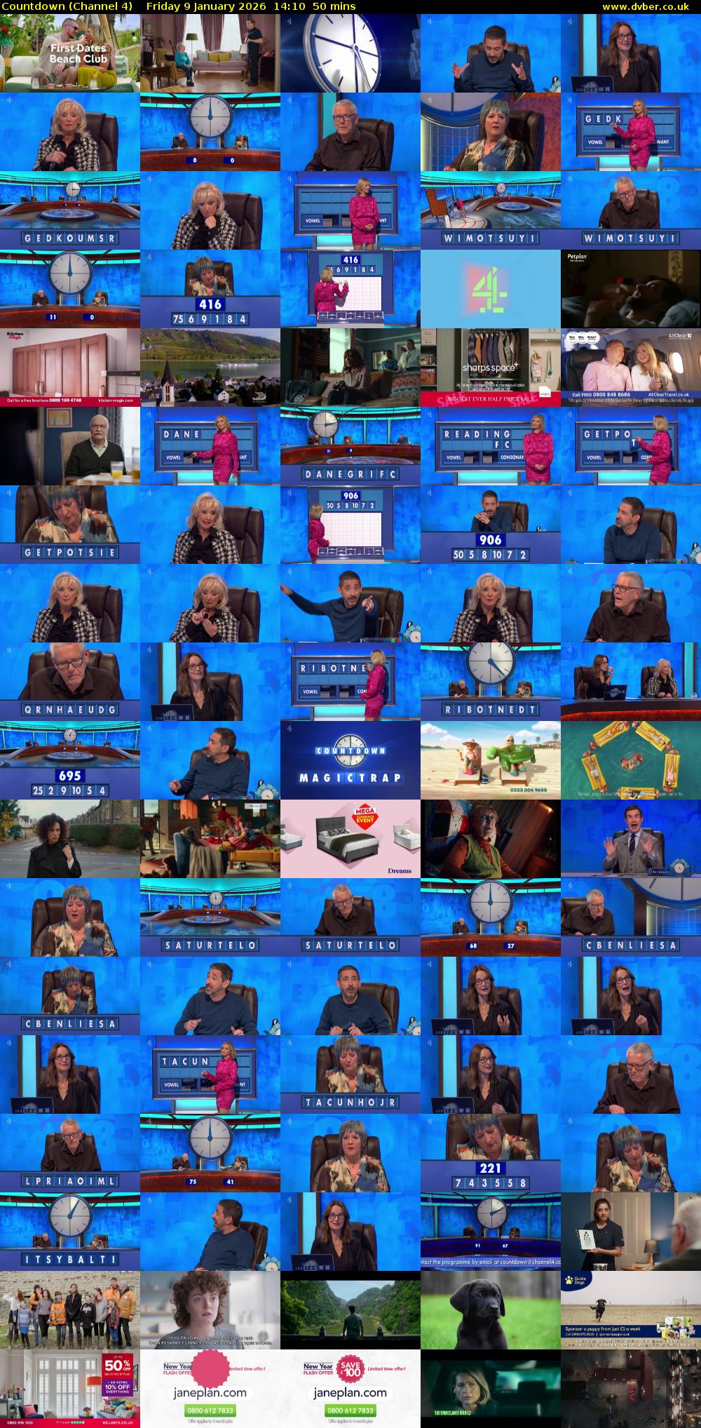 Countdown (Channel 4) Friday 9 January 2026 14:10 - 15:00