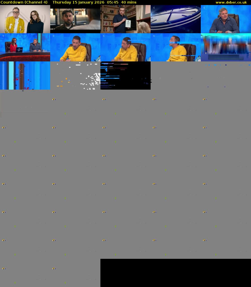 Countdown (Channel 4) Thursday 15 January 2026 05:45 - 06:25