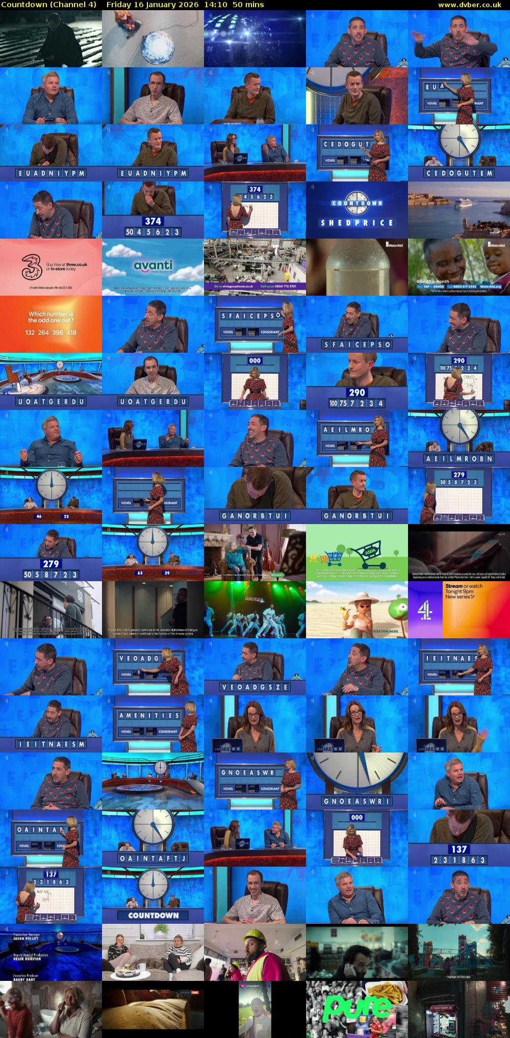 Countdown (Channel 4) Friday 16 January 2026 14:10 - 15:00